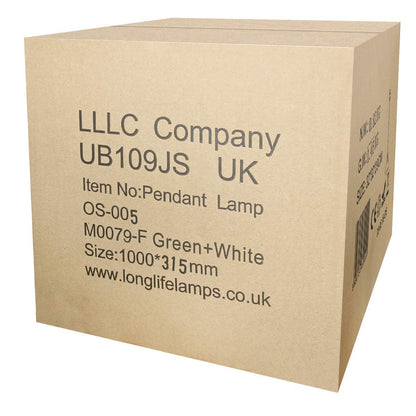 Green Lamp Shade Ceiling Pendant Light Metal Dome Gloss Finish - Energy Light Bulbs - Free delivery on all orders