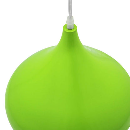Green Lamp Shade Ceiling Pendant Light Metal Dome Gloss Finish - Energy Light Bulbs - Free delivery on all orders