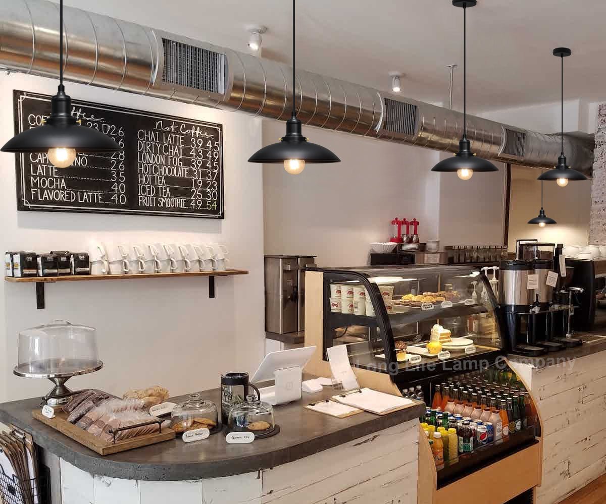 Hanging Ceiling Pendant Lampshade Black Metal - Energy Light Bulbs - Free delivery on all orders