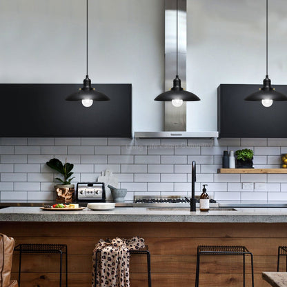 Hanging Ceiling Pendant Lampshade Black Metal - Energy Light Bulbs - Free delivery on all orders
