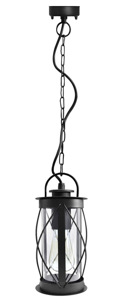Hanging Lantern Light Black with Chain - Energy Light Bulbs - Free delivery on all orders