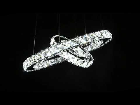 Modern Round LED Ring Chandelier Ceiling Light 24W Cool White 6000K