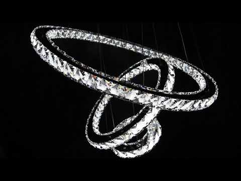 Modern Round Chandelier LED Ring Pendant Ceiling Light Cool White M0172