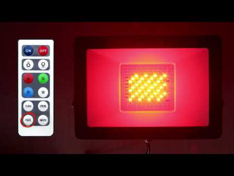 50w IP66 LED RGB Floodlight Outdoor Colour Changing Remote Control