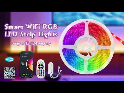 5M Smart WiFi RGB LED Strip Lights Plug and Play Kit Dimmable with IR Remote App Controlled