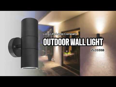 2 X Outdoor Black Double Wall Light