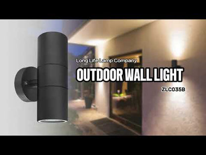 2 X Outdoor Black Double Wall Light
