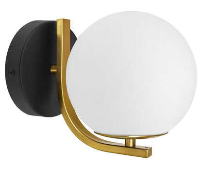 Indoor Brass Opal Globe Frosted Glass Wall Light H3138 - Energy Light Bulbs - Free delivery on all orders