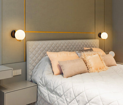 Indoor Brass Opal Globe Frosted Glass Wall Light H3138 - Energy Light Bulbs - Free delivery on all orders