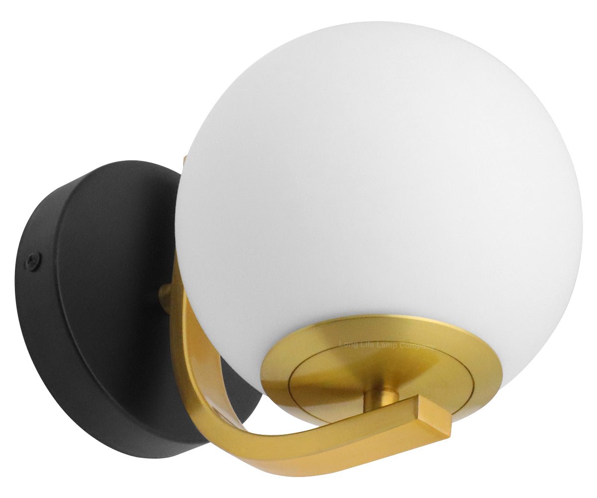 Indoor Brass Opal Globe Frosted Glass Wall Light H3138 - Energy Light Bulbs - Free delivery on all orders