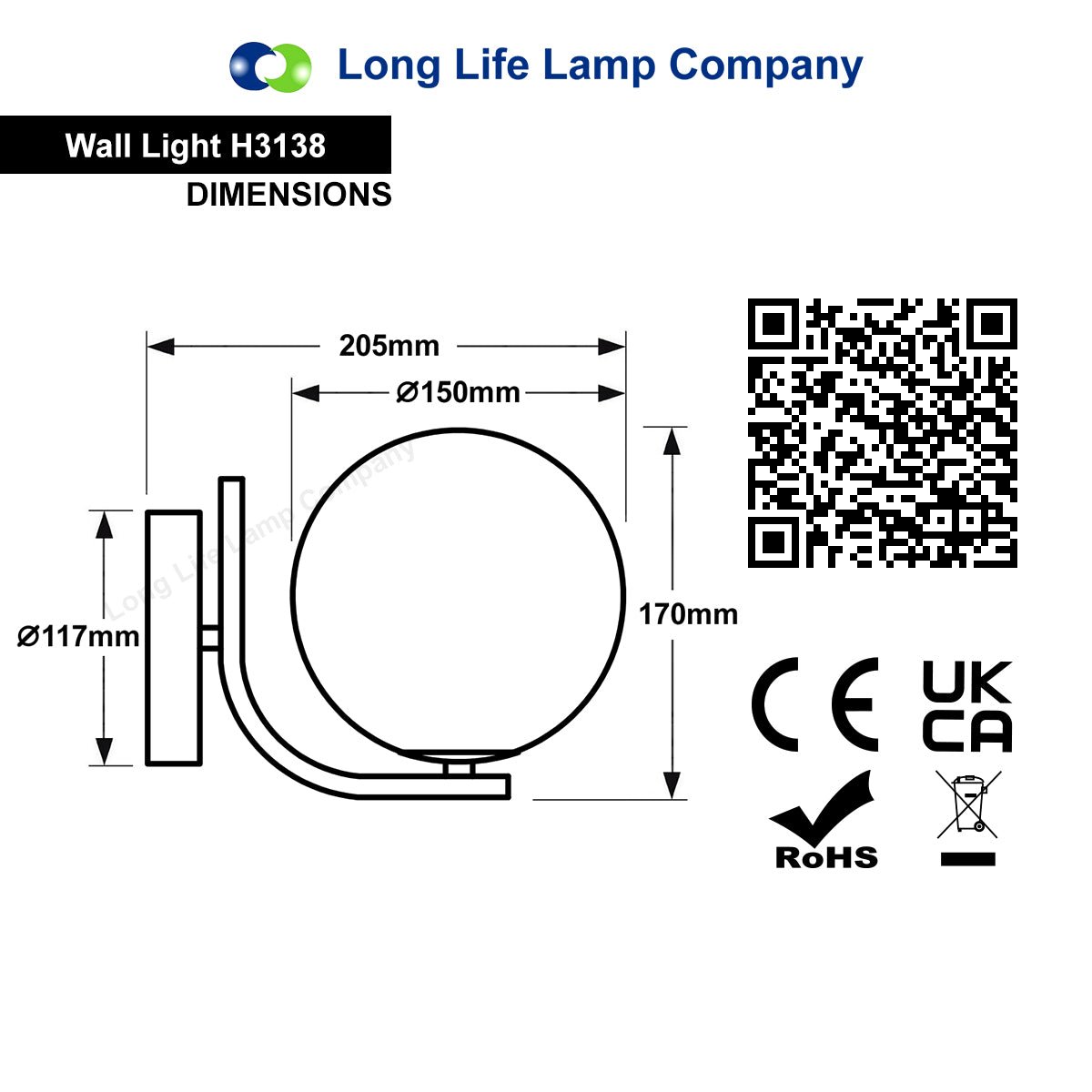 Indoor Brass Opal Globe Frosted Glass Wall Light H3138 - Energy Light Bulbs - Free delivery on all orders