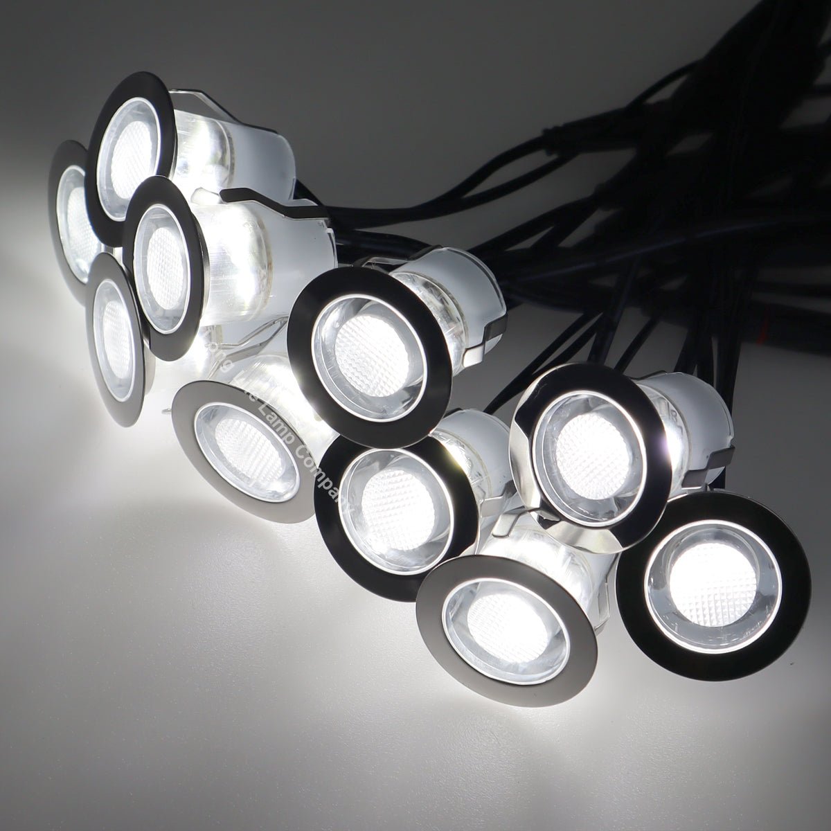 Indoor LED Plinth Lights 30mm Round Cool White Cabinet Lights 6500k 10 Kit - Energy Light Bulbs - Free delivery on all orders