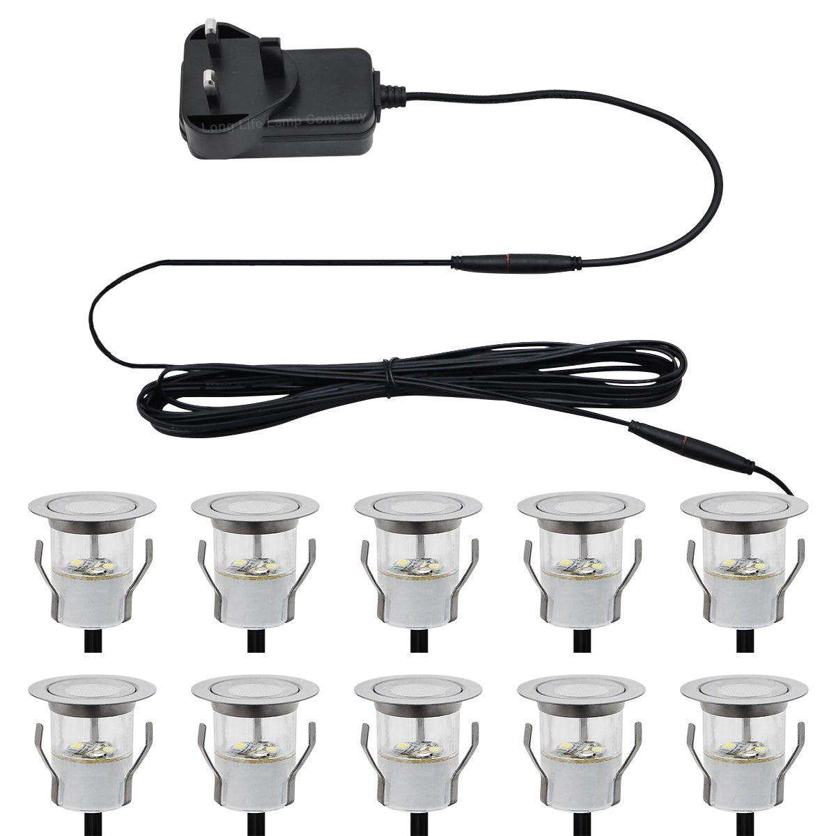 Indoor LED Plinth Lights 30mm Round Cool White Cabinet Lights 6500k 10 Kit - Energy Light Bulbs - Free delivery on all orders