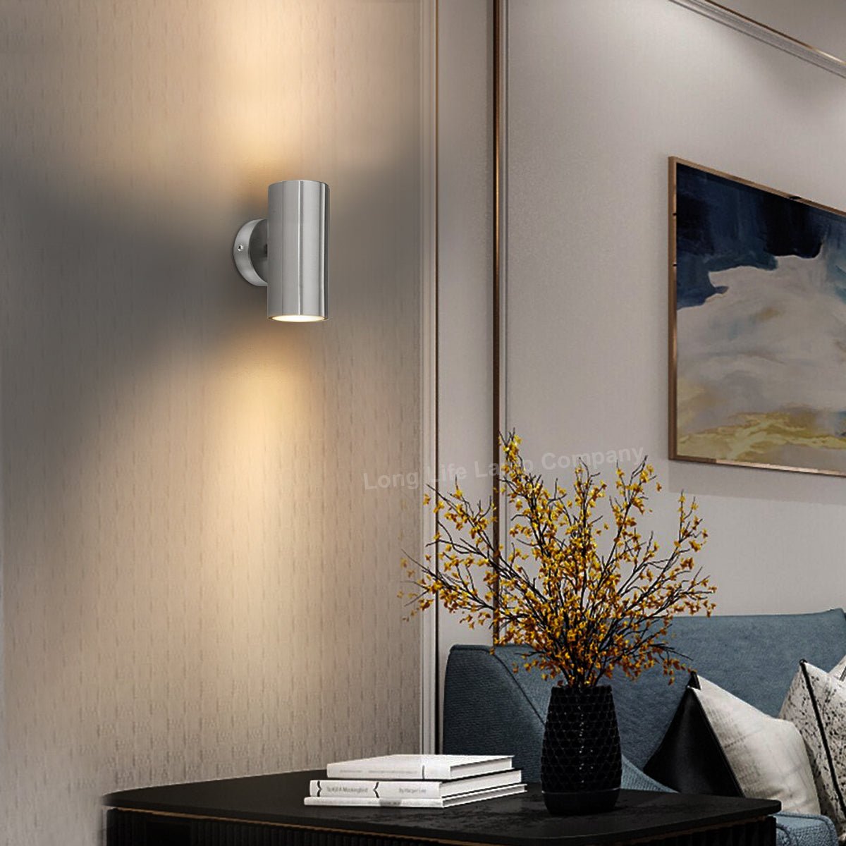 Indoor Wall Light UP/DOWN Stainless Steel Finish IP20 - Energy Light Bulbs - Free delivery on all orders