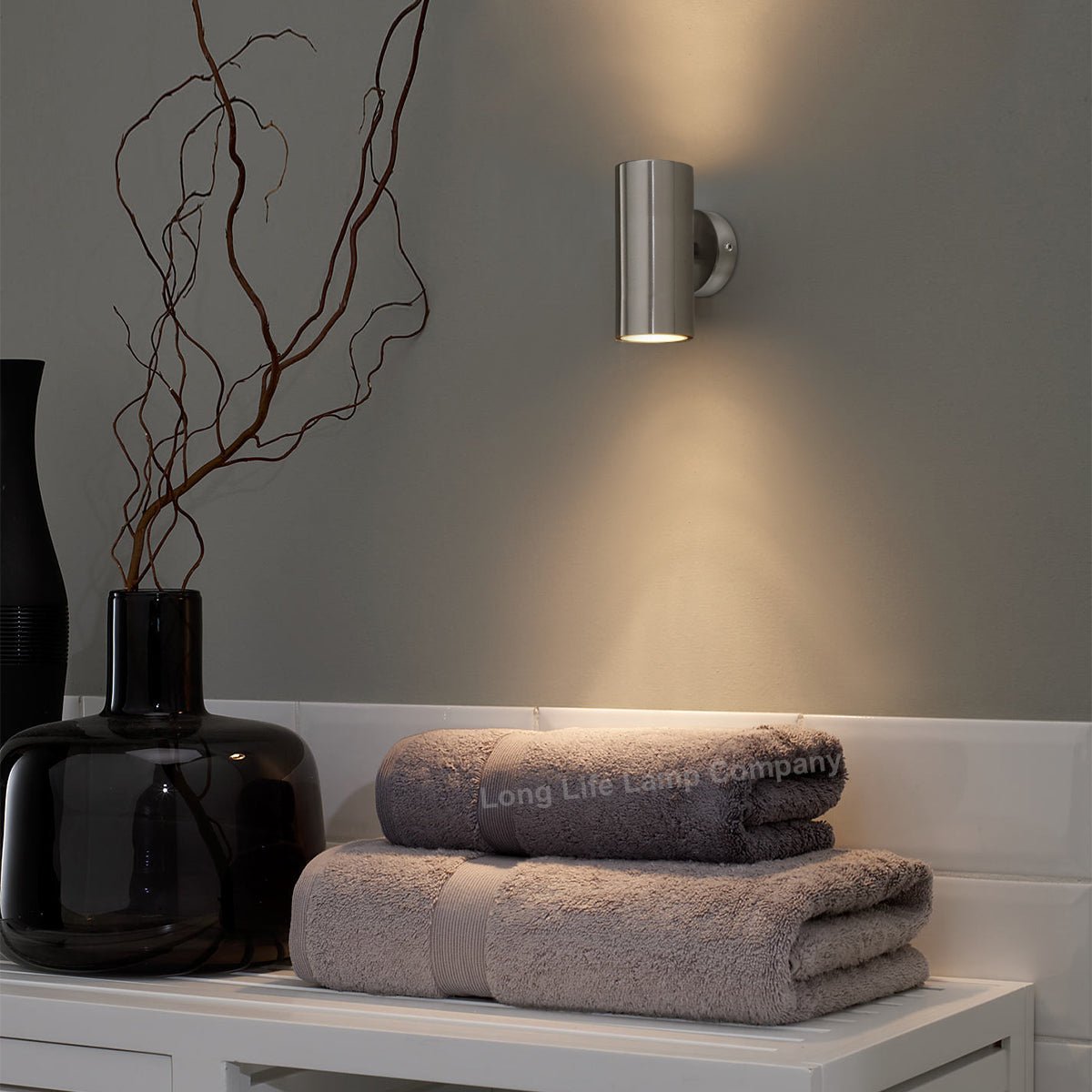 Indoor Wall Light UP/DOWN Stainless Steel Finish IP20 - Energy Light Bulbs - Free delivery on all orders