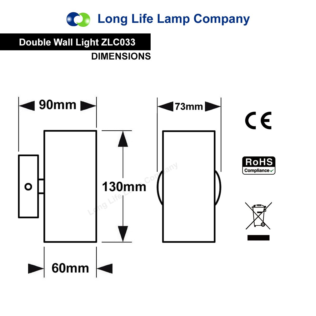 Indoor Wall Light UP/DOWN Stainless Steel Finish IP20 - Energy Light Bulbs - Free delivery on all orders