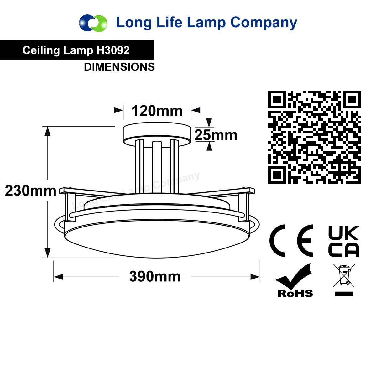 Industrial Brush Chrome Round Ceiling Light Semi Flush Mount Opal - Energy Light Bulbs - Free delivery on all orders