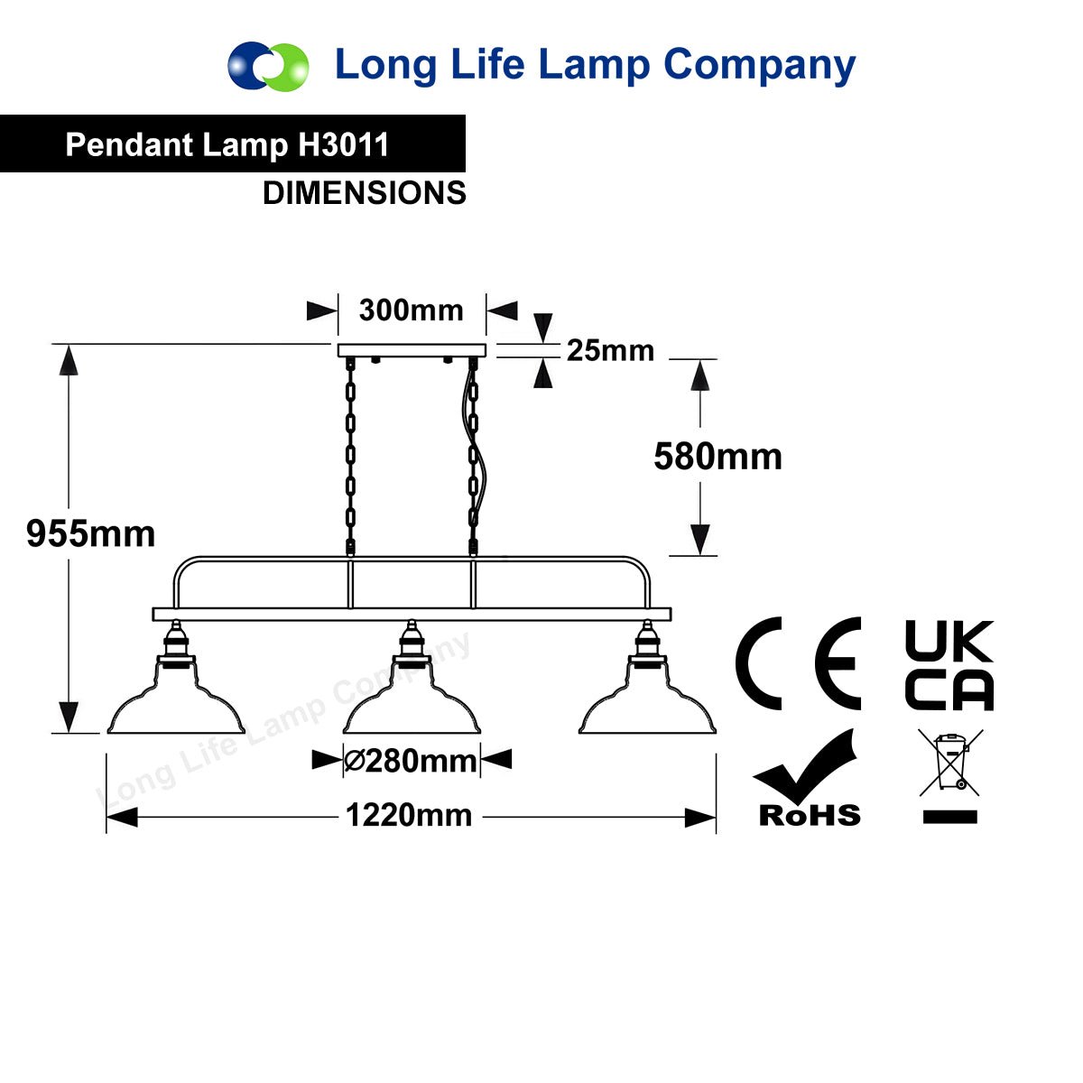 Industrial Ceiling Brush Chrome Bar 3 Clear Glass Lamp Shade Pendant Light - Energy Light Bulbs - Free delivery on all orders