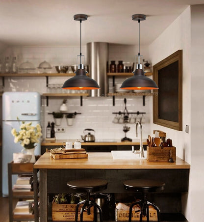 Industrial Retro Barn Pendant Light Metal Lamp Shade - Energy Light Bulbs - Free delivery on all orders