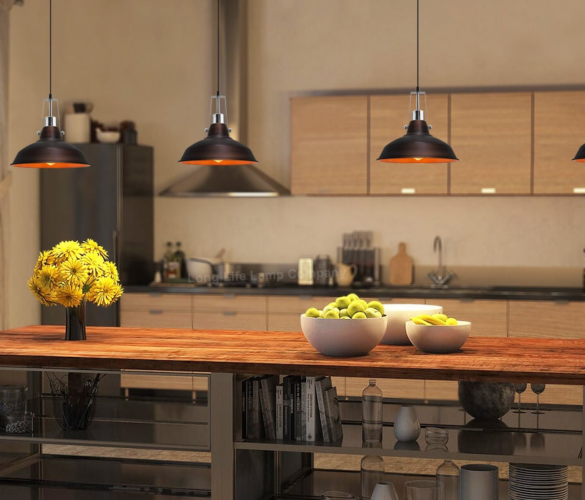 Industrial Retro Barn Pendant Light Metal Lamp Shade - Energy Light Bulbs - Free delivery on all orders