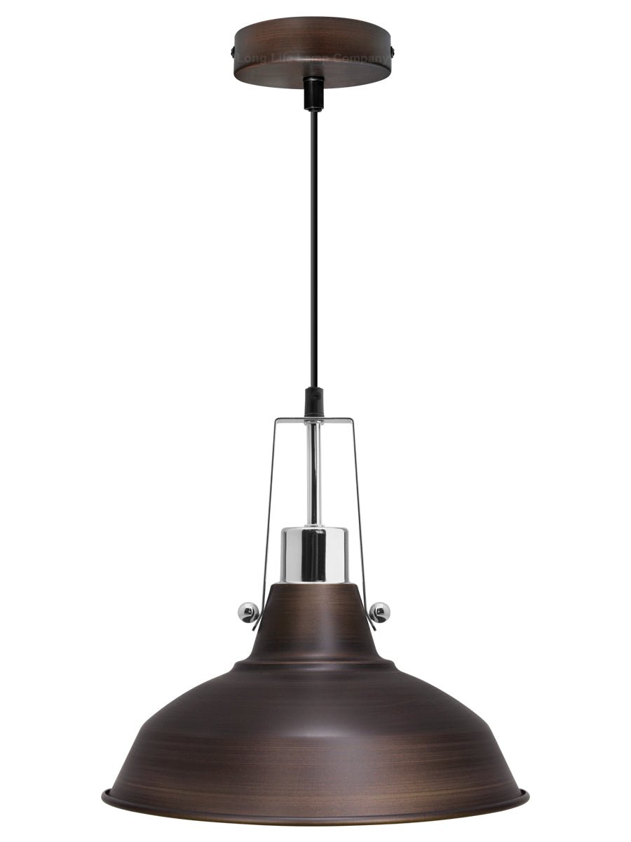 Industrial Retro Barn Pendant Light Metal Lamp Shade - Energy Light Bulbs - Free delivery on all orders
