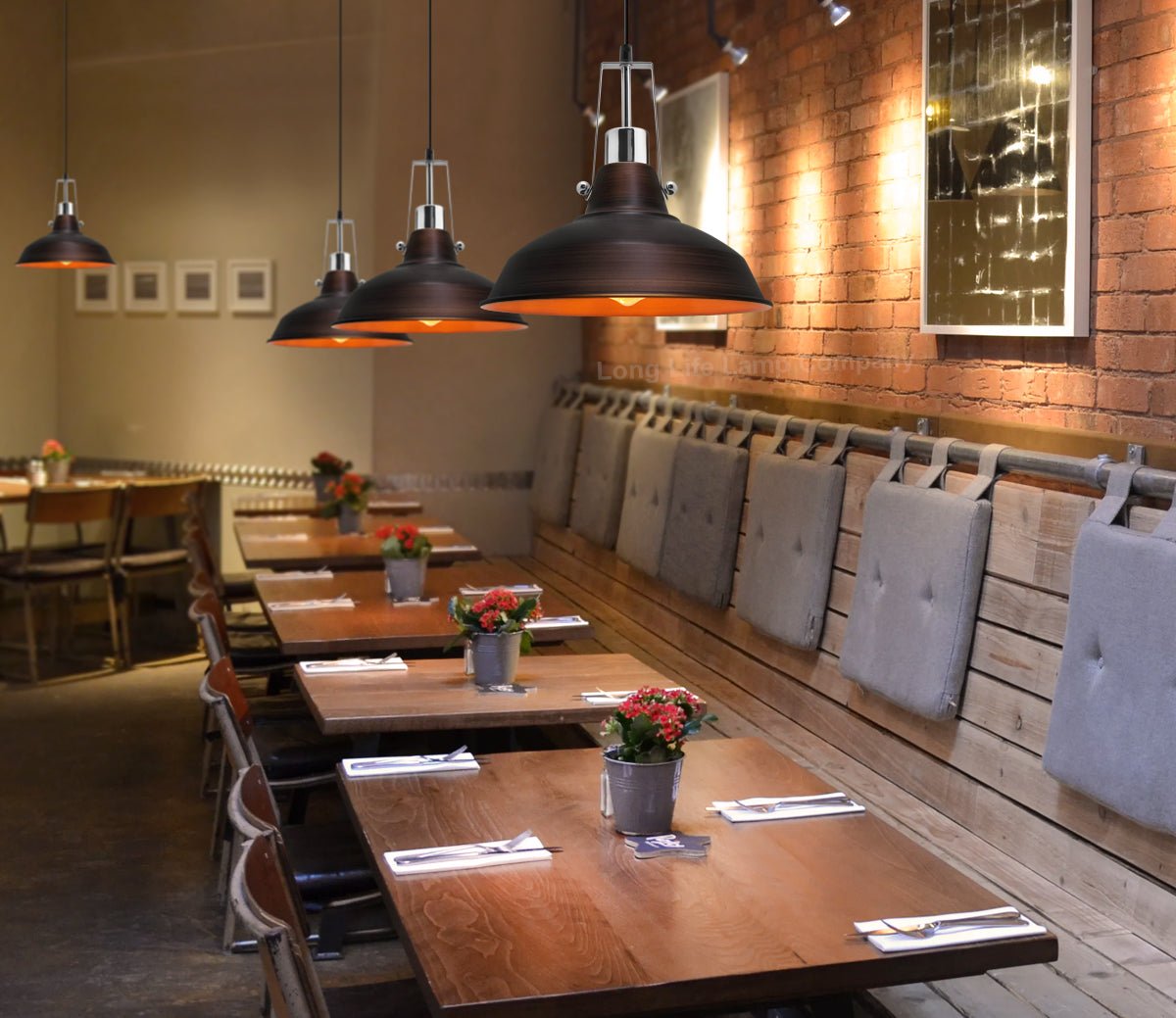 Industrial Retro Barn Pendant Light Metal Lamp Shade - Energy Light Bulbs - Free delivery on all orders