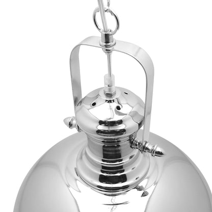 Industrial Retro Polished Chrome Pendant Ceiling Light Vintage Antique Dome Hanging Lamp Shade - Energy Light Bulbs - Free delivery on all orders