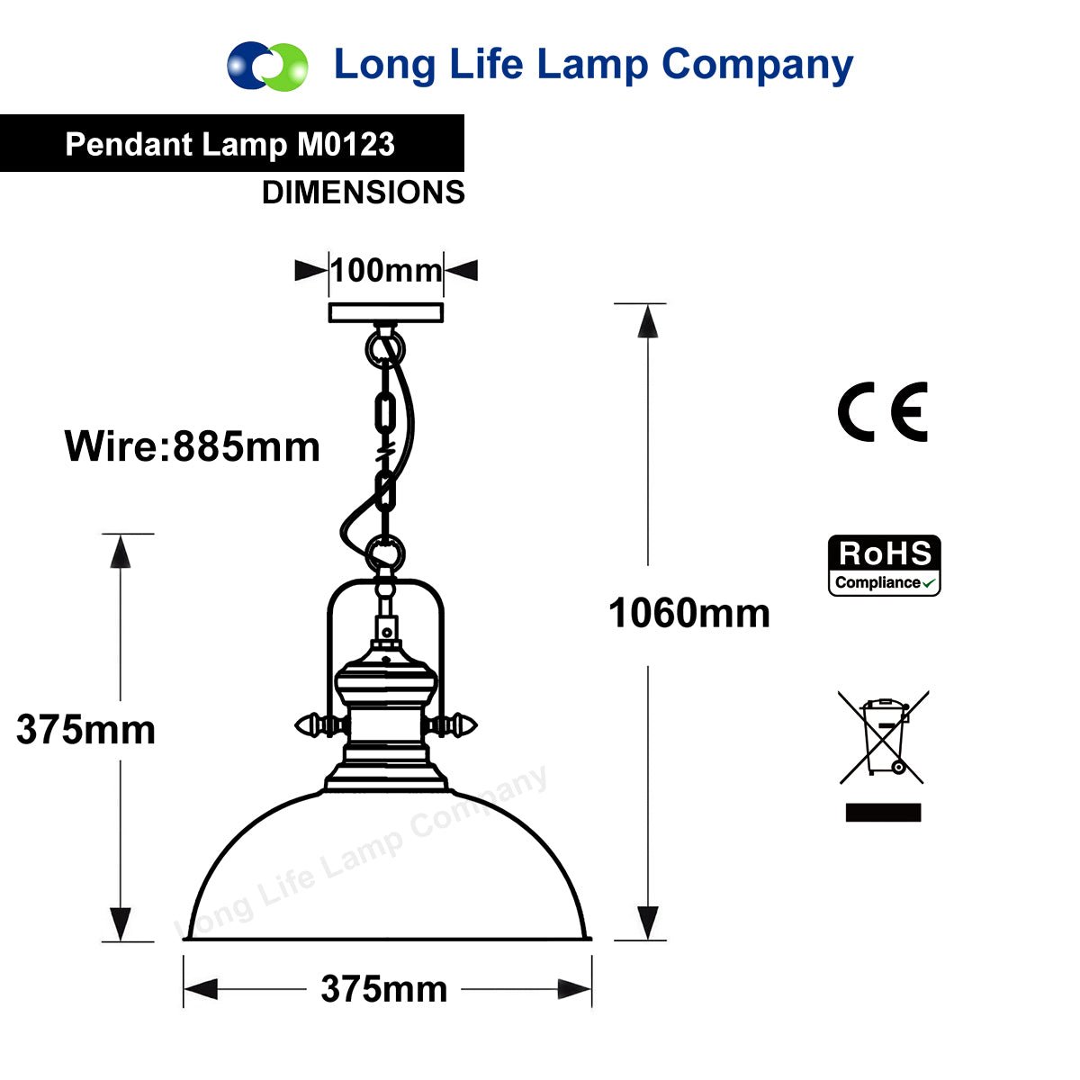 Industrial Retro Polished Chrome Pendant Ceiling Light Vintage Antique Dome Hanging Lamp Shade - Energy Light Bulbs - Free delivery on all orders