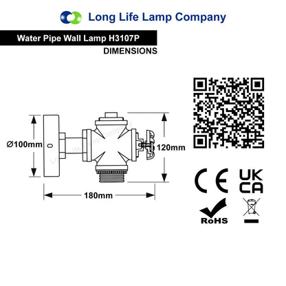 Industrial Retro Vintage Black Iron Wall Light Water Pipe Wall Light - Energy Light Bulbs - Free delivery on all orders