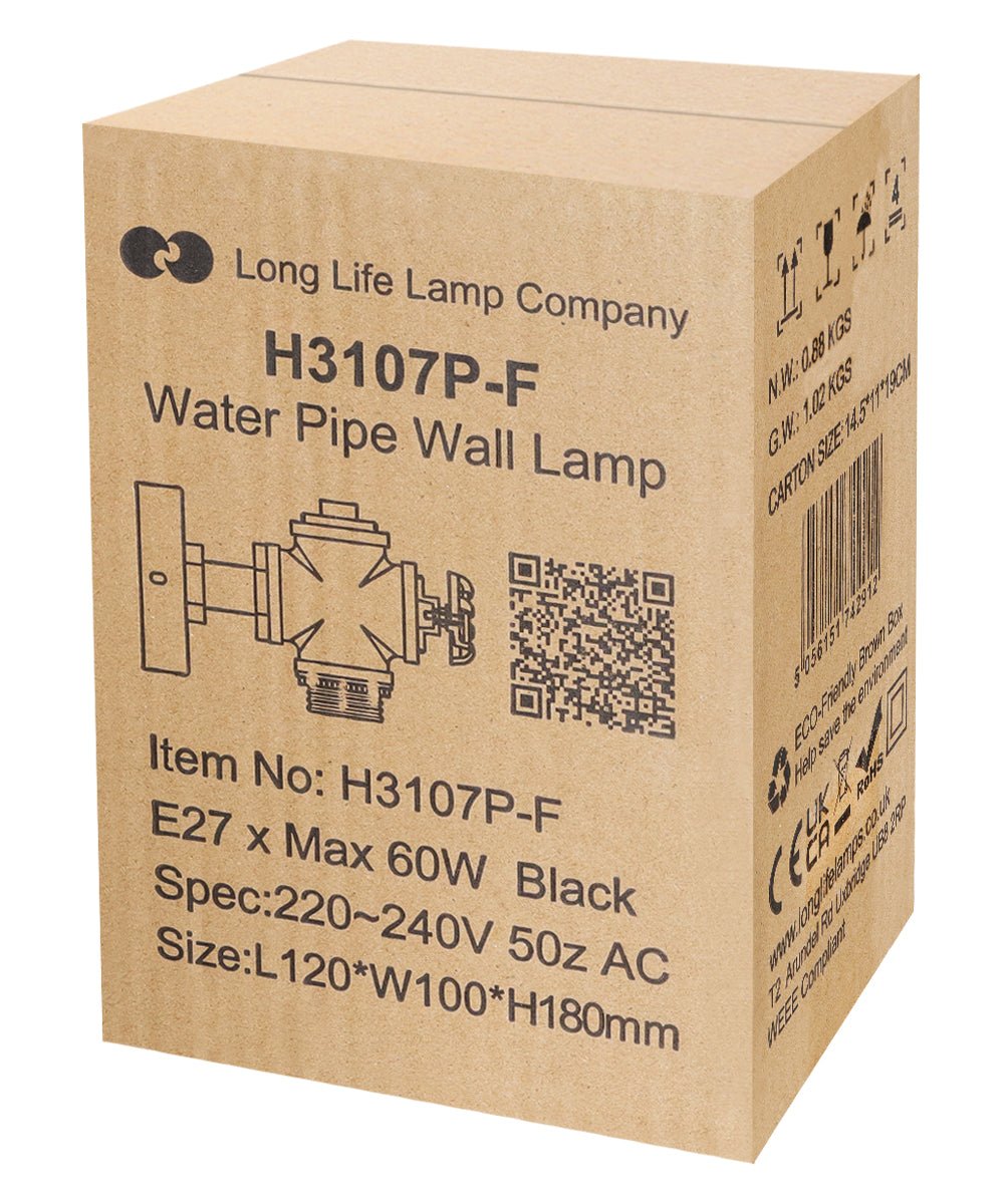 Industrial Retro Vintage Black Iron Wall Light Water Pipe Wall Light - Energy Light Bulbs - Free delivery on all orders