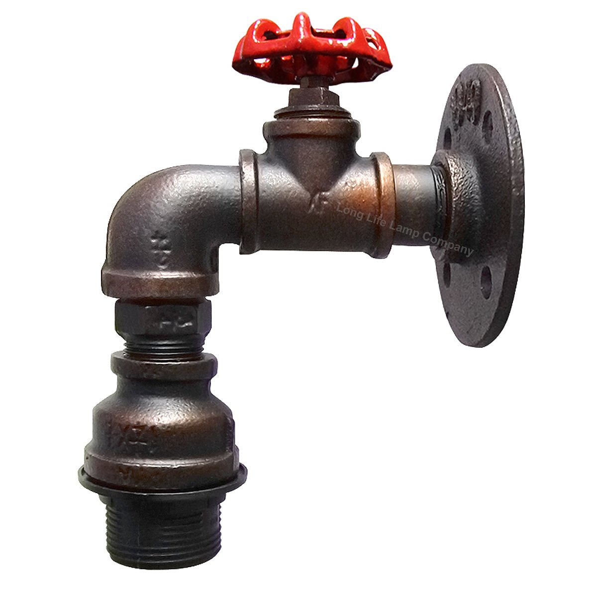Industrial Single Head Rustic Water Pipe Wall Light Fixture - Energy Light Bulbs - Free delivery on all orders
