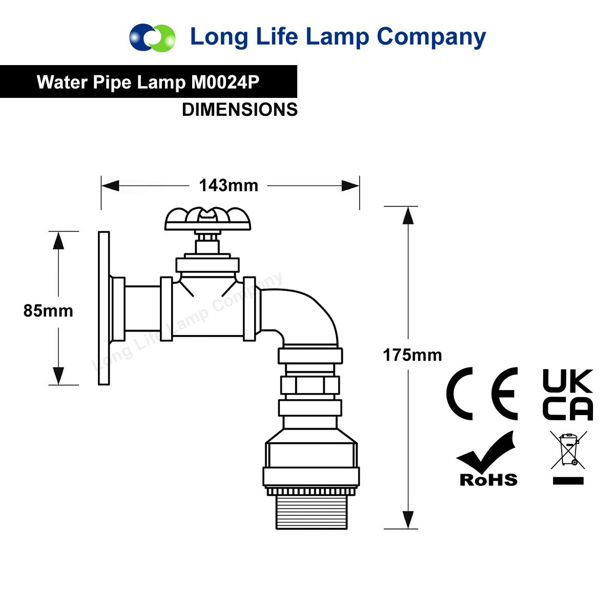 Industrial Single Head Rustic Water Pipe Wall Light Fixture - Energy Light Bulbs - Free delivery on all orders