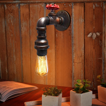 Industrial Single Head Rustic Water Pipe Wall Light Fixture - Energy Light Bulbs - Free delivery on all orders