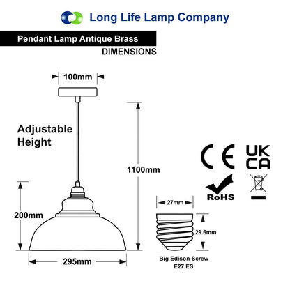 Industrial Vintage Antique Brass Ceiling Pendant Light Shade M003 - Free delivery on all orders