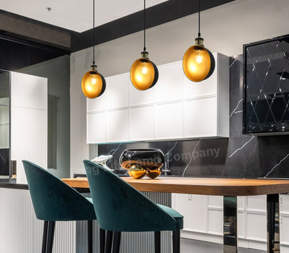 Industrial Vintage Brass Half Scone Pendant Light - Energy Light Bulbs - Free delivery on all orders