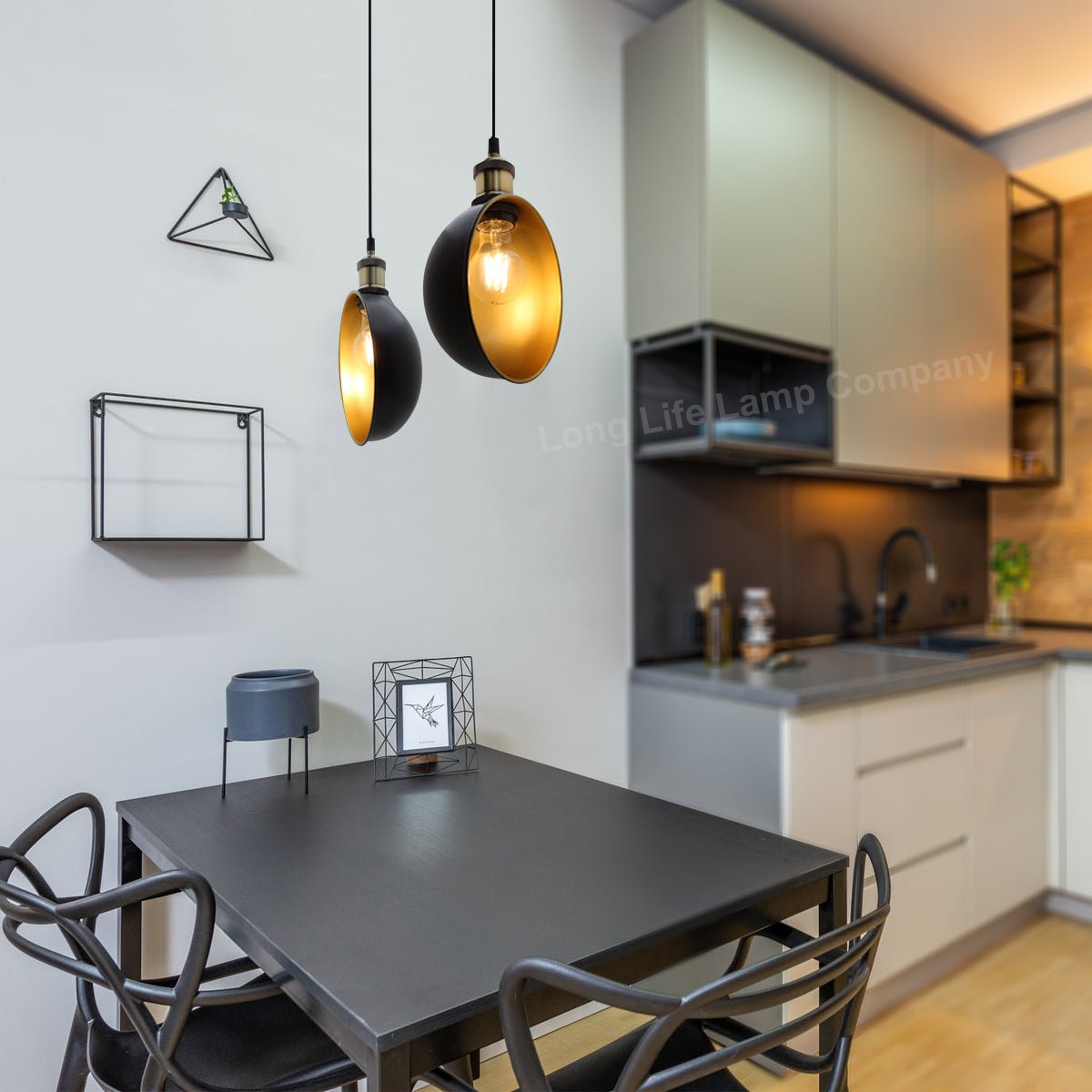 Industrial Vintage Brass Half Scone Pendant Light - Energy Light Bulbs - Free delivery on all orders