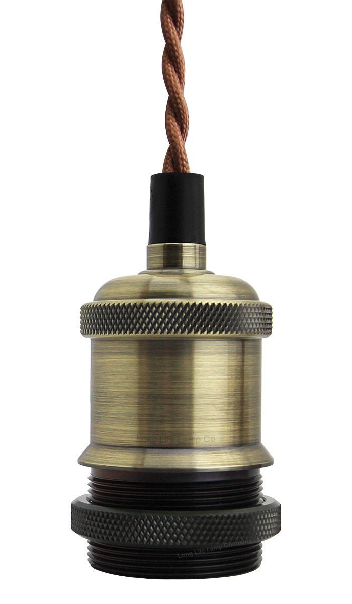 Industrial Vintage Ceiling Pendant Lamp Holder Brass E27 Fitting - Energy Light Bulbs - Free delivery on all orders