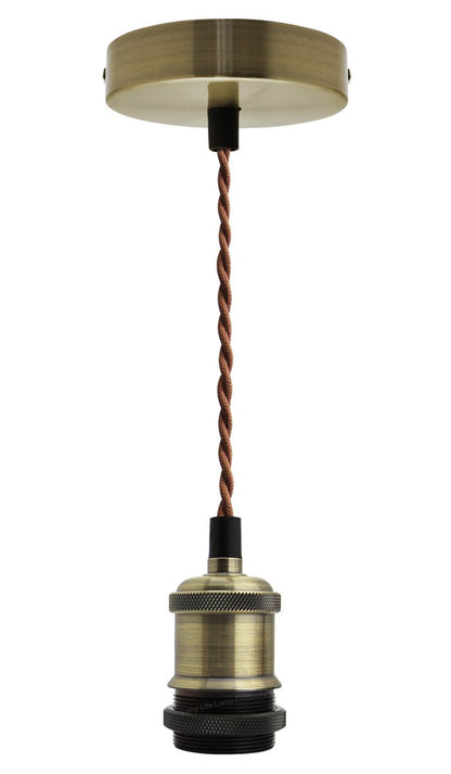 Industrial Vintage Ceiling Pendant Lamp Holder Brass E27 Fitting - Energy Light Bulbs - Free delivery on all orders