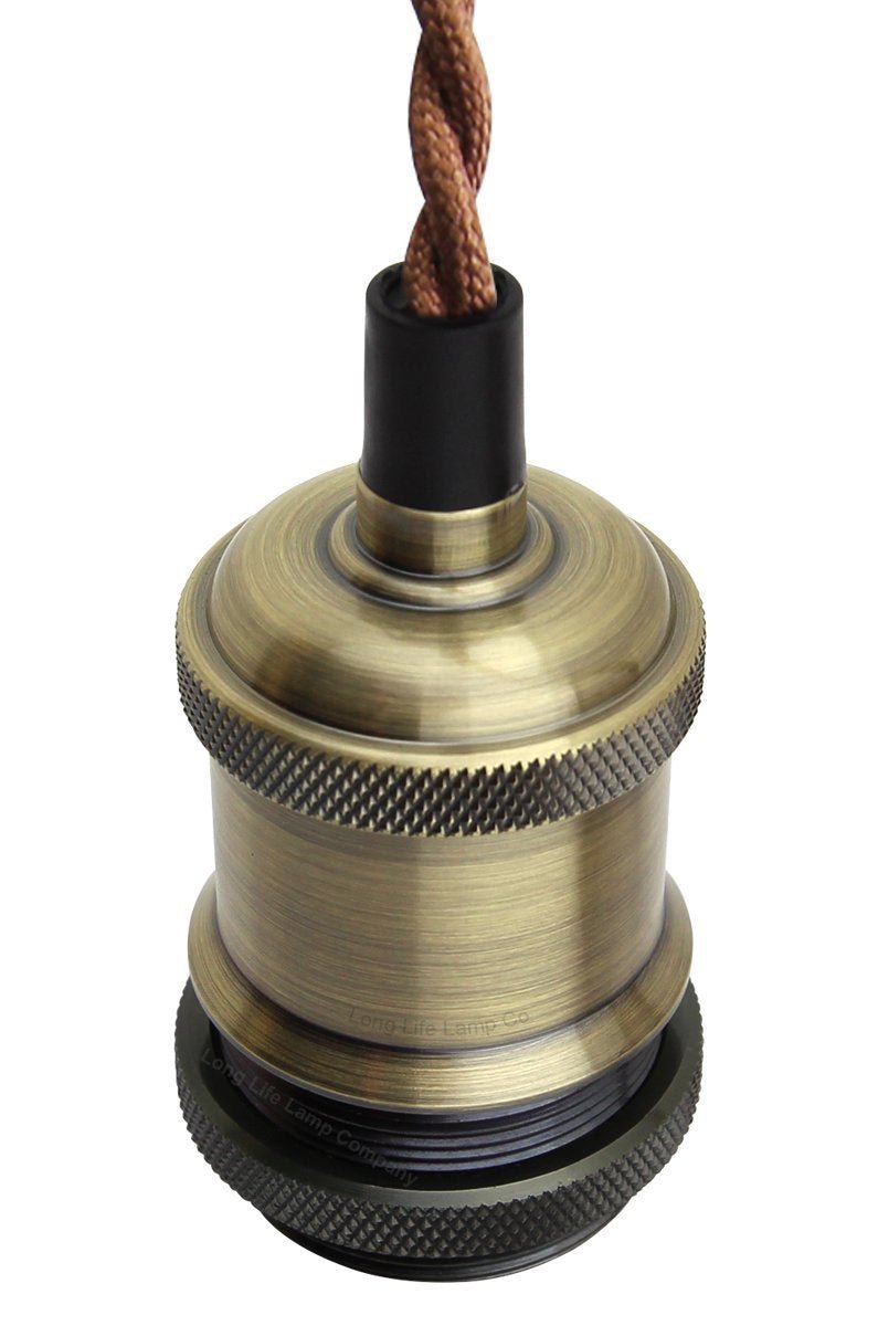 Industrial Vintage Ceiling Pendant Lamp Holder Brass E27 Fitting - Energy Light Bulbs - Free delivery on all orders