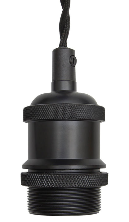 Industrial Vintage Ceiling Pendant Lamp Holder Matte Black E27 Fitting H3065 - Energy Light Bulbs - Free delivery on all orders