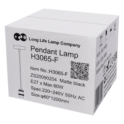 Industrial Vintage Ceiling Pendant Lamp Holder Matte Black E27 Fitting H3065 - Energy Light Bulbs - Free delivery on all orders
