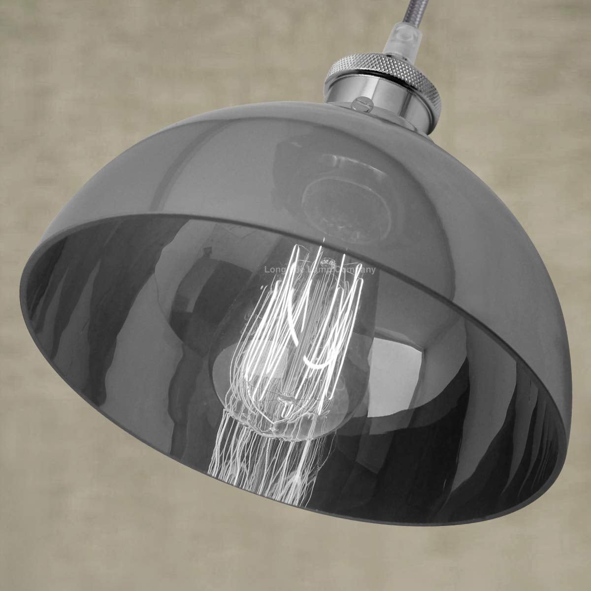 Industrial Vintage Glass Pendant Ceiling Light Shade Smoke Grey - Energy Light Bulbs - Free delivery on all orders