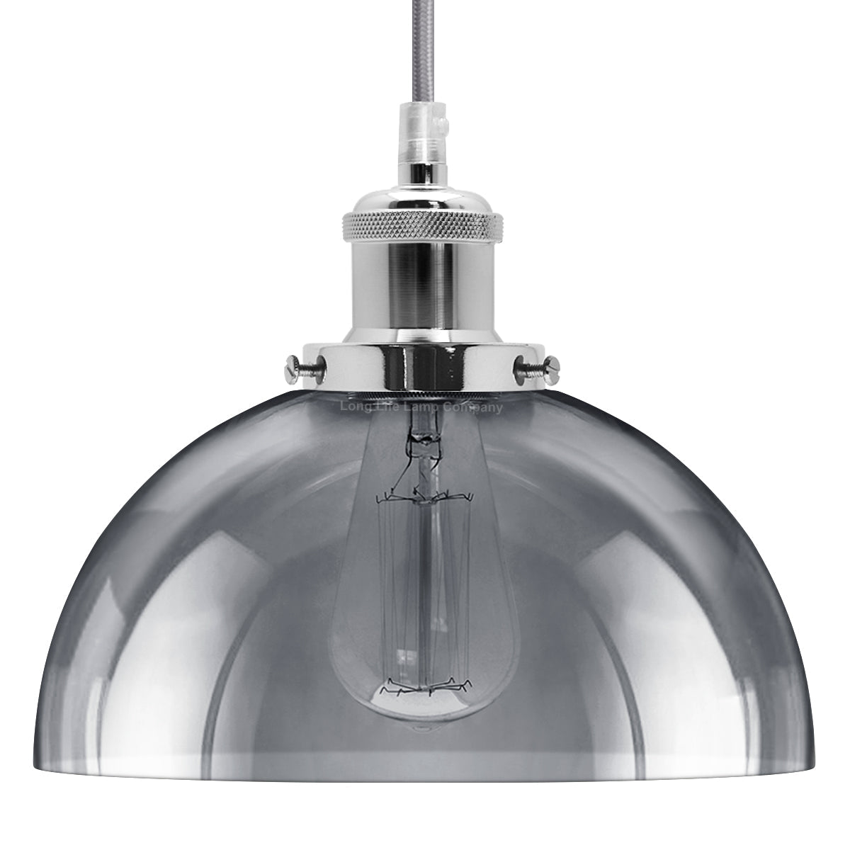 Industrial Vintage Glass Pendant Ceiling Light Shade Smoke Grey - Energy Light Bulbs - Free delivery on all orders