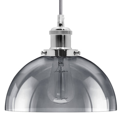 Industrial Vintage Glass Pendant Ceiling Light Shade Smoke Grey - Energy Light Bulbs - Free delivery on all orders