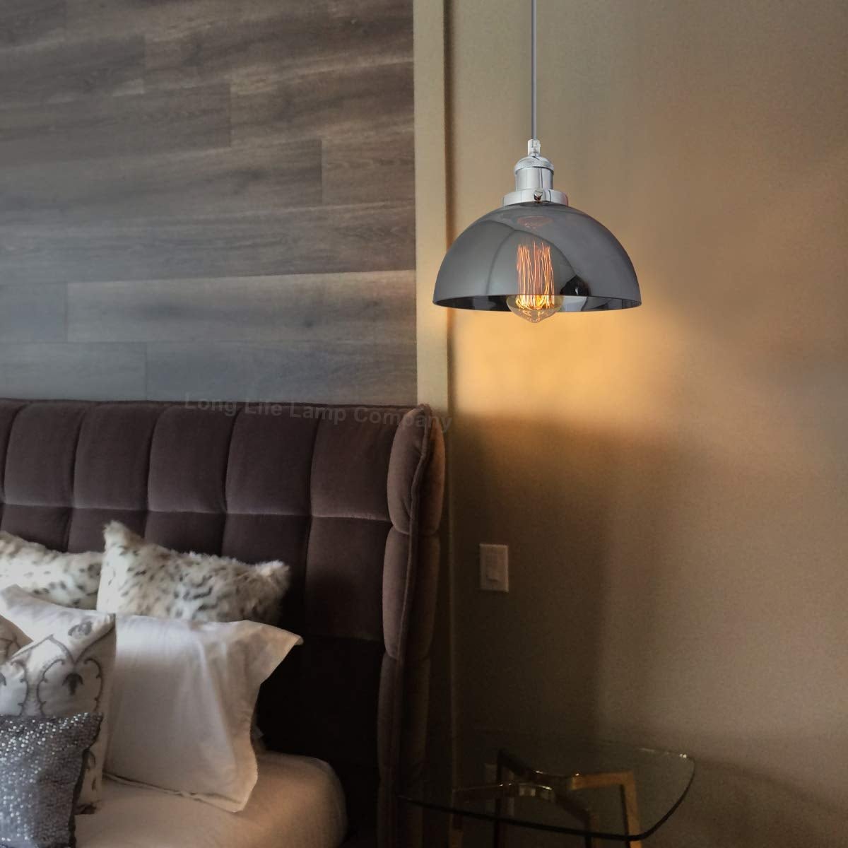 Industrial Vintage Glass Pendant Ceiling Light Shade Smoke Grey - Energy Light Bulbs - Free delivery on all orders