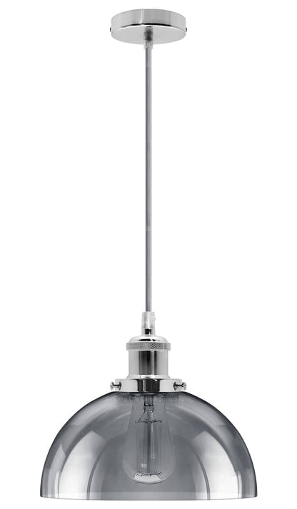 Industrial Vintage Glass Pendant Ceiling Light Shade Smoke Grey - Energy Light Bulbs - Free delivery on all orders