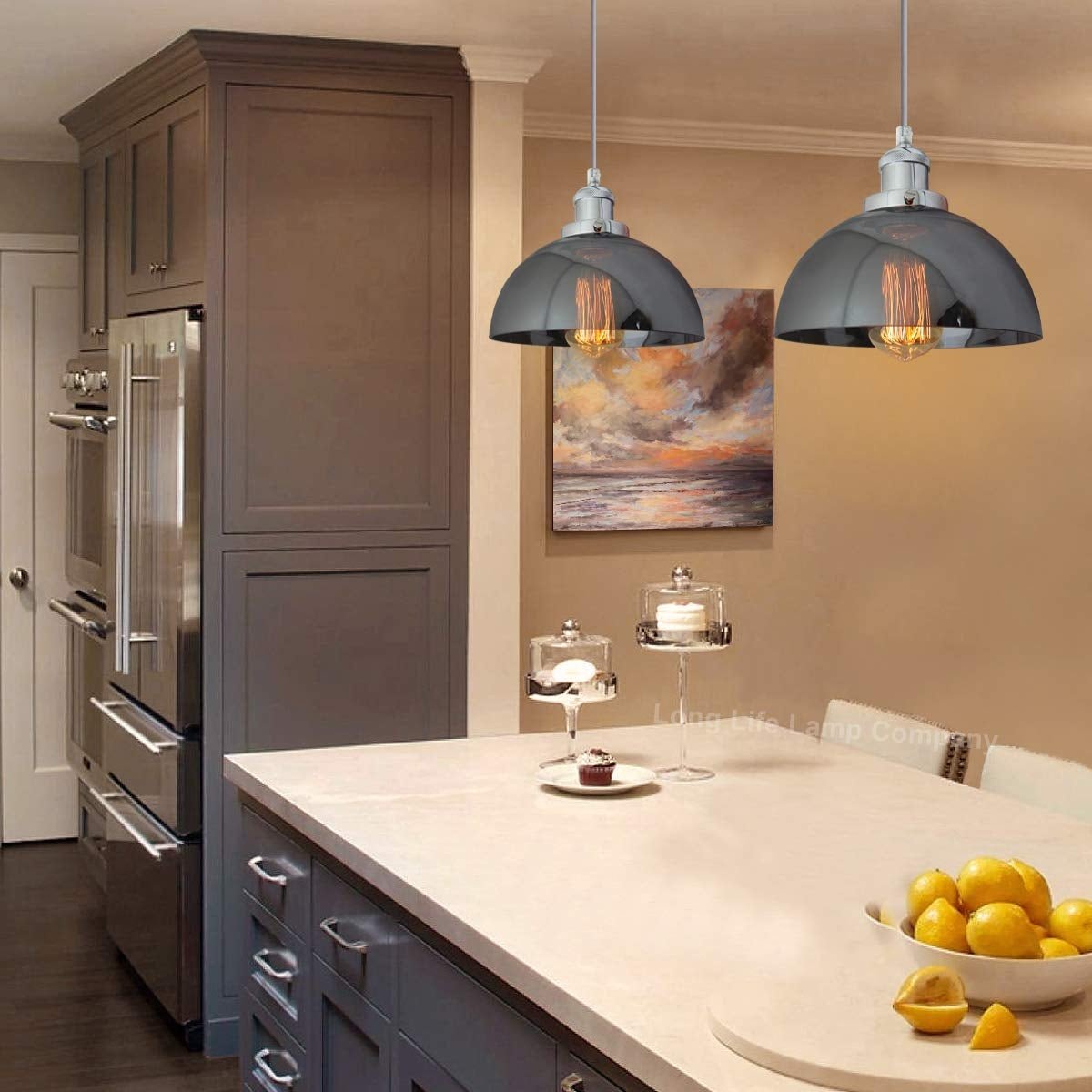 Industrial Vintage Glass Pendant Ceiling Light Shade Smoke Grey - Energy Light Bulbs - Free delivery on all orders