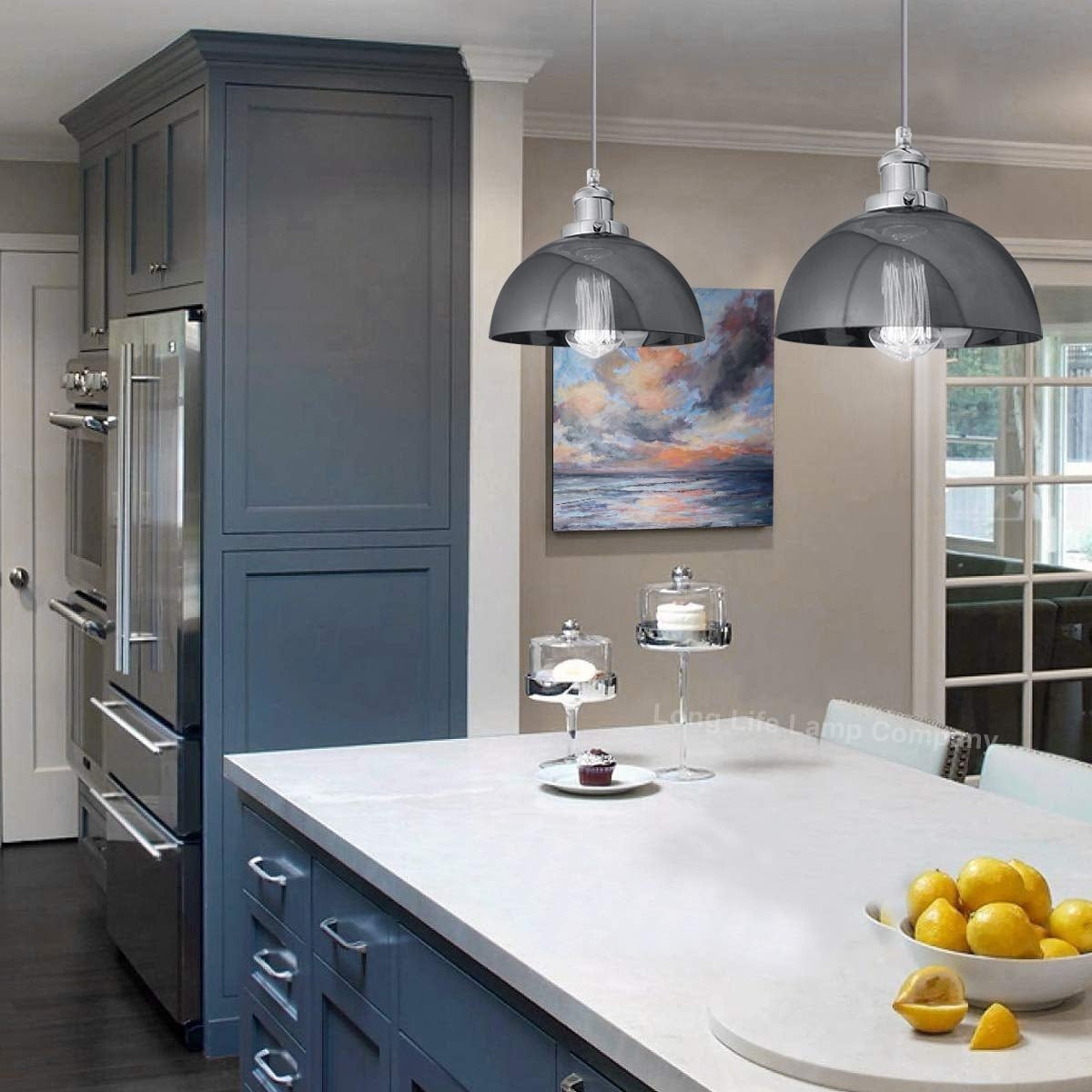 Industrial Vintage Glass Pendant Ceiling Light Shade Smoke Grey - Energy Light Bulbs - Free delivery on all orders