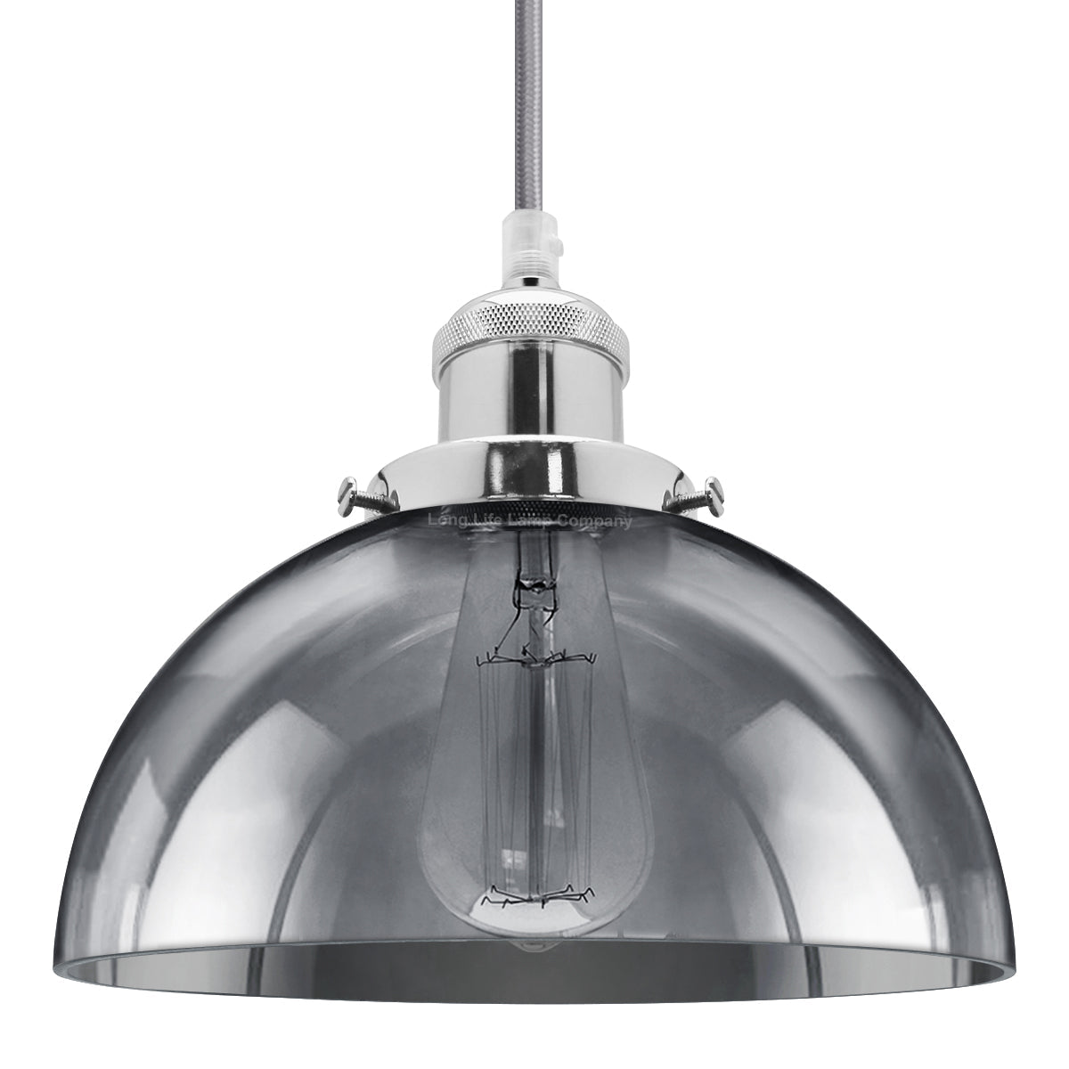 Industrial Vintage Glass Pendant Ceiling Light Shade Smoke Grey - Energy Light Bulbs - Free delivery on all orders