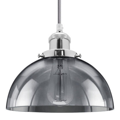 Industrial Vintage Glass Pendant Ceiling Light Shade Smoke Grey - Energy Light Bulbs - Free delivery on all orders